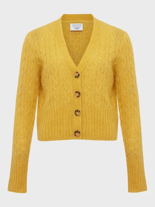 Best Sale Hobbs Kirby Cable Cardigan Bright Yellow