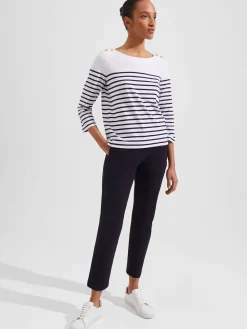Online Hobbs Kirsty Cotton Slub Top White Navy