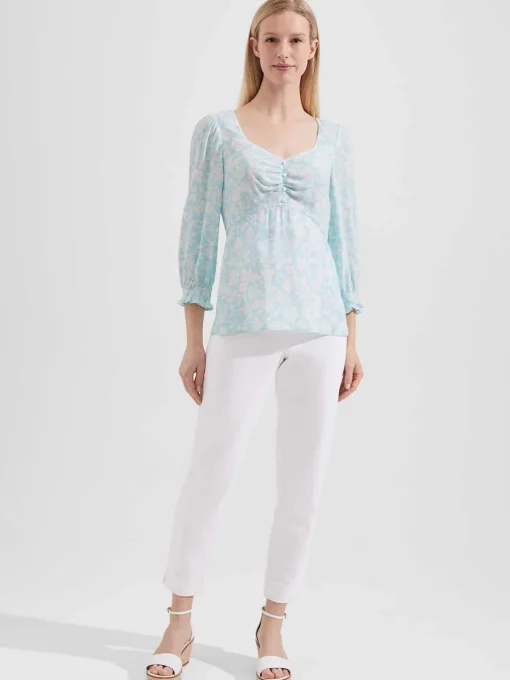 Clearance Hobbs Kristina Top Blue Ivory