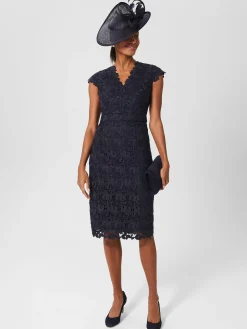 Sale Hobbs Larissa Lace Shift Dress Midnight Navy