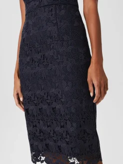 Sale Hobbs Larissa Lace Shift Dress Midnight Navy