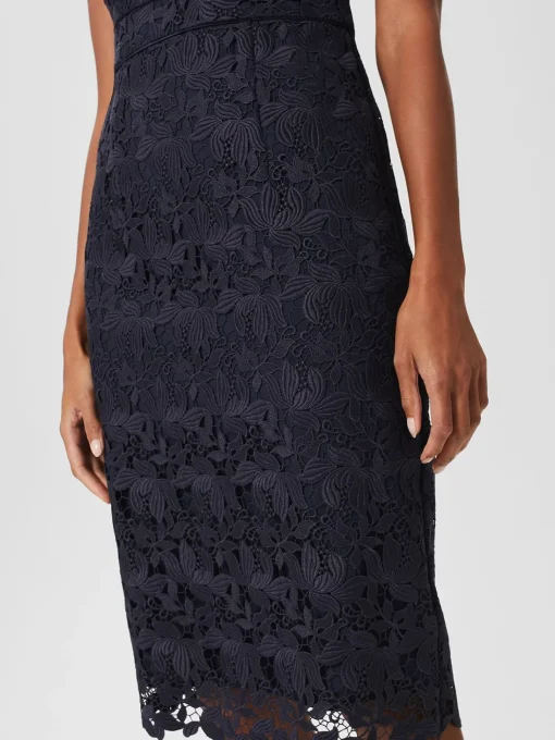 Sale Hobbs Larissa Lace Shift Dress Midnight Navy
