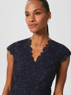 Sale Hobbs Larissa Lace Shift Dress Midnight Navy