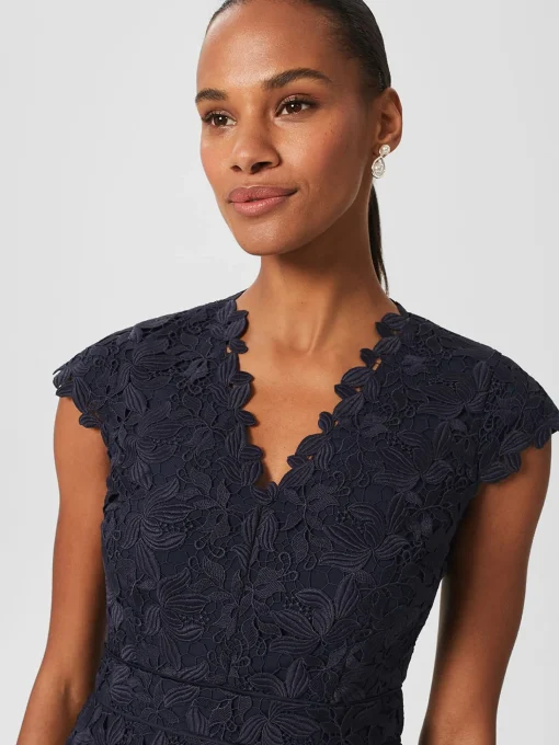Sale Hobbs Larissa Lace Shift Dress Midnight Navy