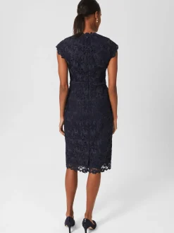 Sale Hobbs Larissa Lace Shift Dress Midnight Navy