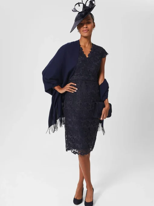 Sale Hobbs Larissa Lace Shift Dress Midnight Navy