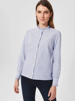 Store Hobbs Lattika Blouse Blue Ivory