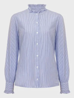 Store Hobbs Lattika Blouse Blue Ivory