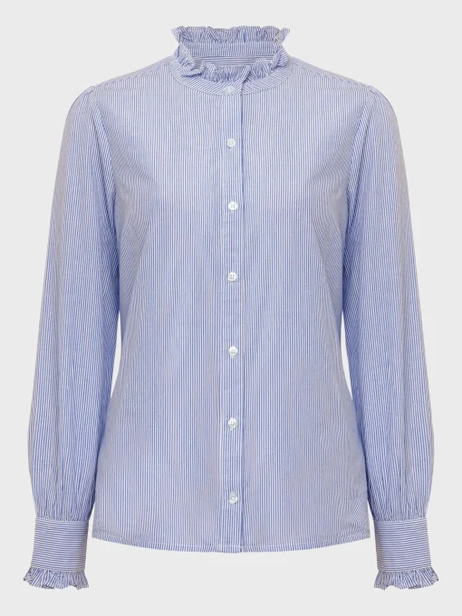 Store Hobbs Lattika Blouse Blue Ivory