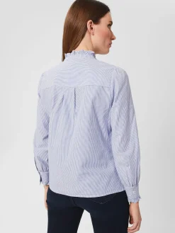 Store Hobbs Lattika Blouse Blue Ivory