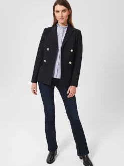 Store Hobbs Lattika Blouse Blue Ivory