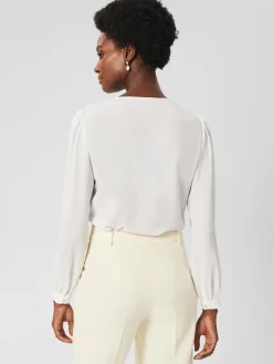 Fashion Hobbs Leena Lace Trim Blouse Ivory