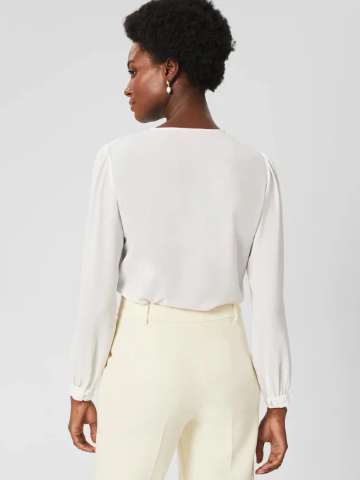 Fashion Hobbs Leena Lace Trim Blouse Ivory