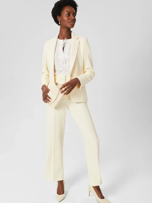 Fashion Hobbs Leena Lace Trim Blouse Ivory