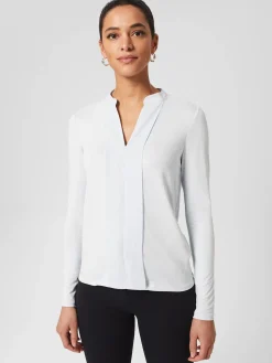 Clearance Hobbs Leena Long Sleeve Top Stone Blue
