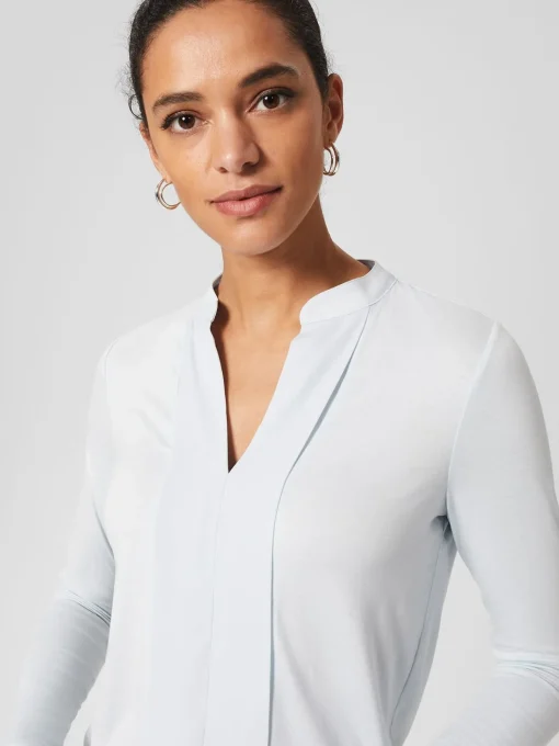 Clearance Hobbs Leena Long Sleeve Top Stone Blue