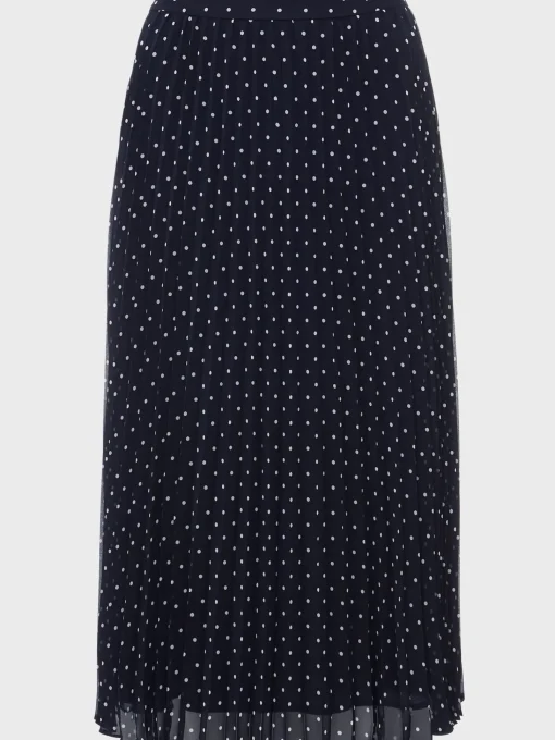 Cheap Hobbs Losie Pleated Midi Skirt Navy Ivory