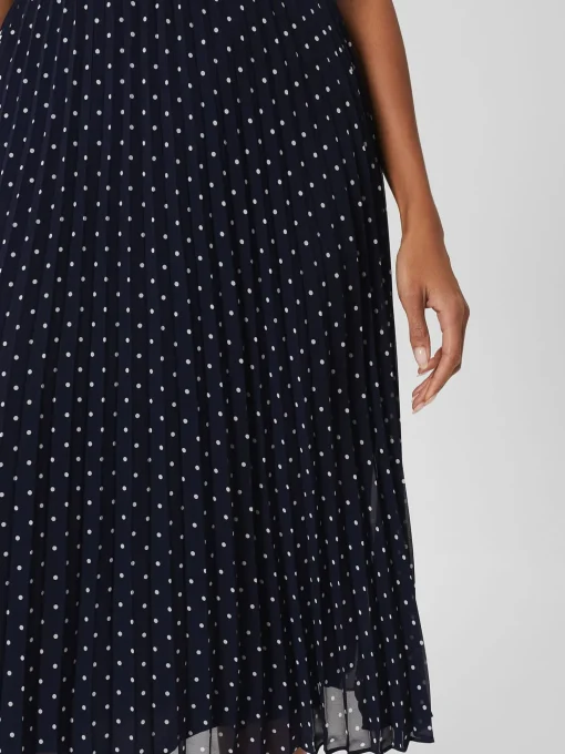 Cheap Hobbs Losie Pleated Midi Skirt Navy Ivory