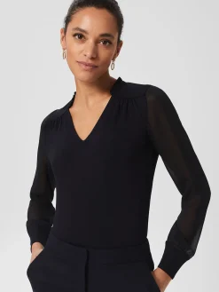 Best Hobbs Louisa Frill Detail Top Navy