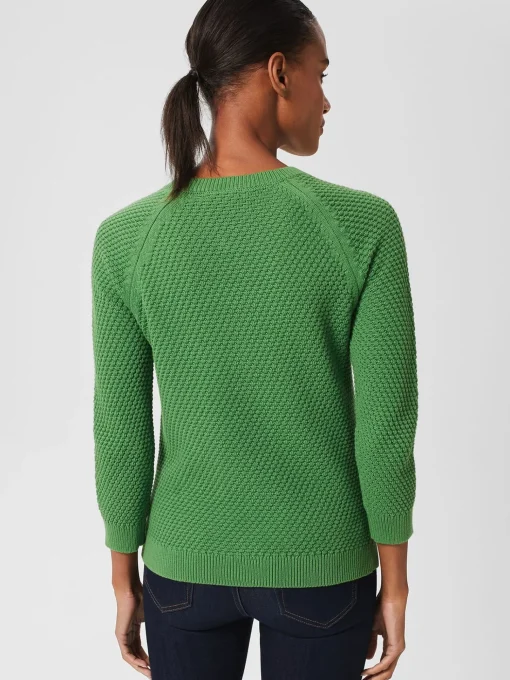 Outlet Hobbs Lucie Cotton Jumper Pea Green