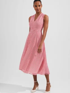 Sale Hobbs Lucy Printed Fit And Flare Dress Ivory Multi
