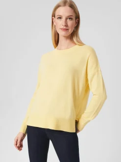 Clearance Hobbs Lydia Button Jumper With Cashmere Lemon Zest