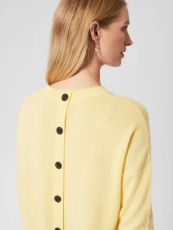 Clearance Hobbs Lydia Button Jumper With Cashmere Lemon Zest