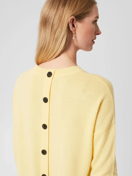 Clearance Hobbs Lydia Button Jumper With Cashmere Lemon Zest