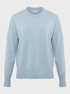 Discount Hobbs Lydia Button Jumper With Cashmere Dusky Blue