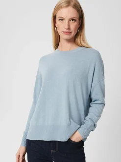 Discount Hobbs Lydia Button Jumper With Cashmere Dusky Blue