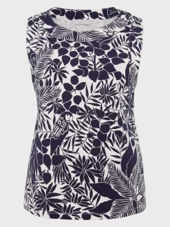 Sale Hobbs Maddy Printed Top Ivory Navy