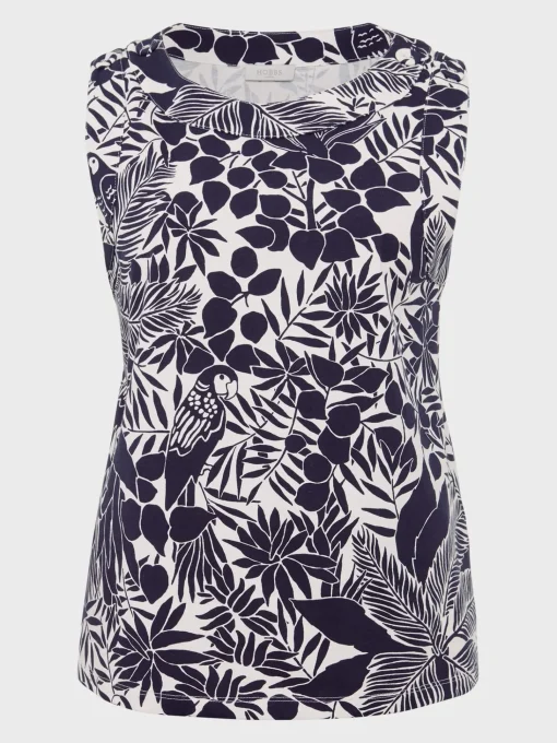 Sale Hobbs Maddy Printed Top Ivory Navy