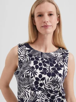 Sale Hobbs Maddy Printed Top Ivory Navy