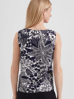 Sale Hobbs Maddy Printed Top Ivory Navy