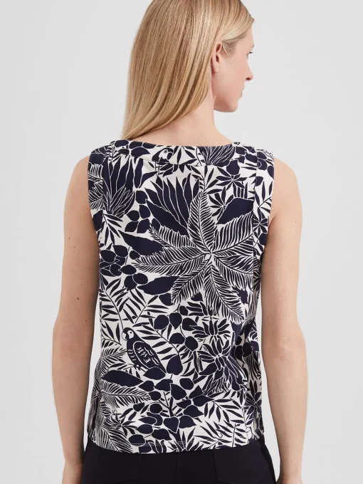 Sale Hobbs Maddy Printed Top Ivory Navy