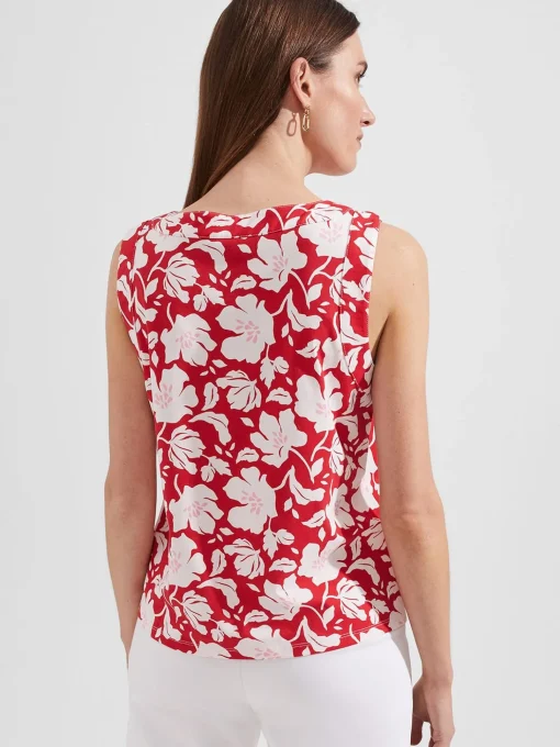 Outlet Hobbs Maddy Printed Top Red Multi