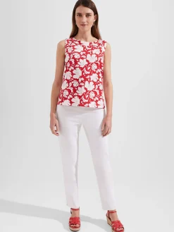 Outlet Hobbs Maddy Printed Top Red Multi