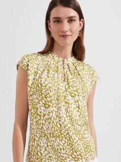 Hot Hobbs Maeve Printed Top Olive Ivory
