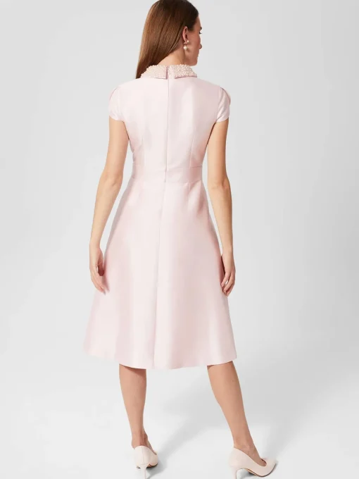 Cheap Hobbs Marcella Silk Blend Beaded Dress Pale Pink