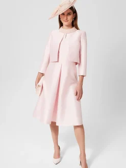 Cheap Hobbs Marcella Silk Blend Beaded Dress Pale Pink