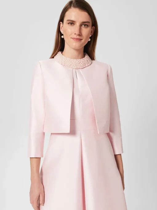 Hot Hobbs Marcella Silk Blend Jacket Pale Pink
