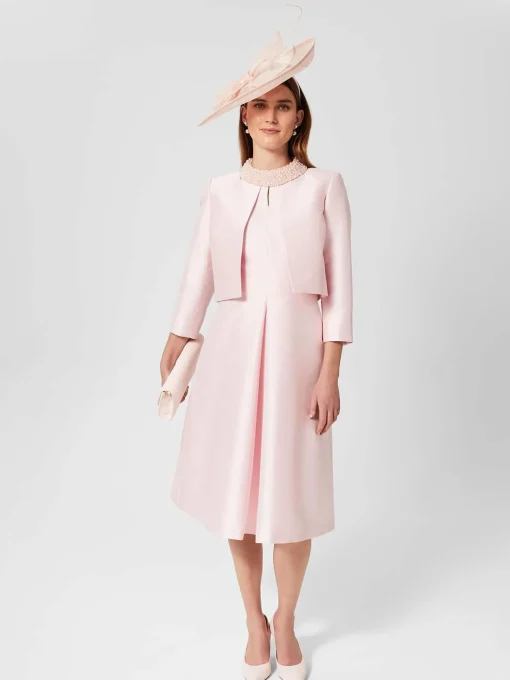 Hot Hobbs Marcella Silk Blend Jacket Pale Pink