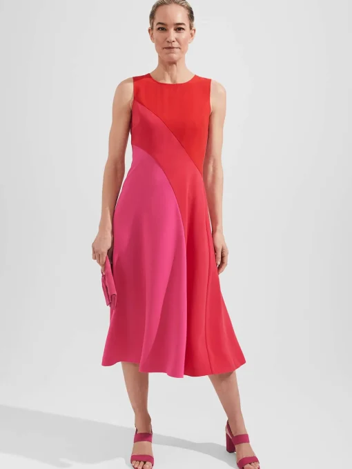 Clearance Hobbs Marla Dress Pink Multi