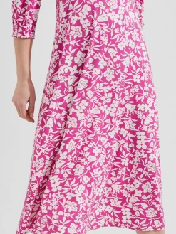 Best Sale Hobbs Martina Jersey Dress Fuchsia Ivory
