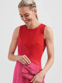 Hot Hobbs Milly Bow Clutch Bright Pink