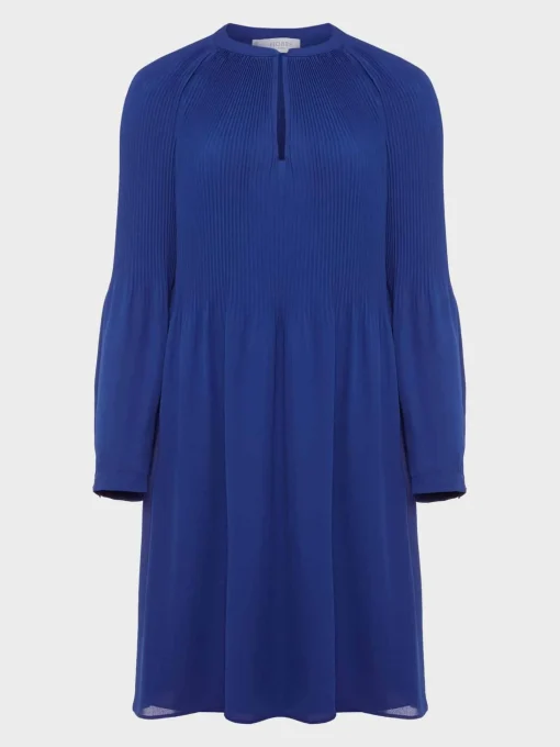 Sale Hobbs Mimi Pleat Dress Cobalt Blue