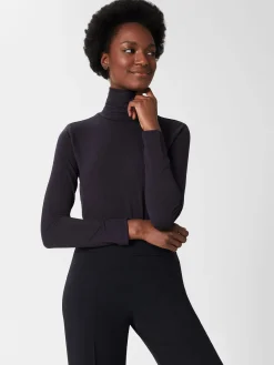 Hot Hobbs Mischa Roll Neck Top Navy