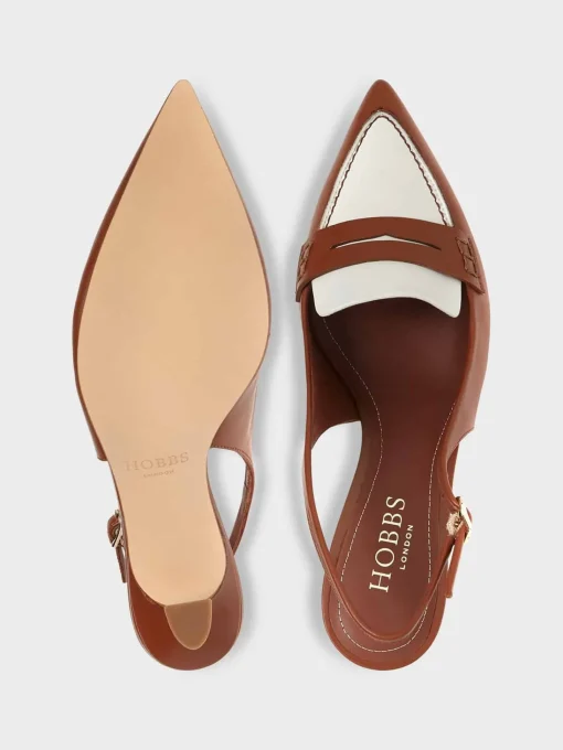 Cheap Hobbs Mischa Sling Back Tan Ivory