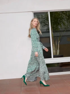 Sale Hobbs Mitford Shirt Dress Green Ivory