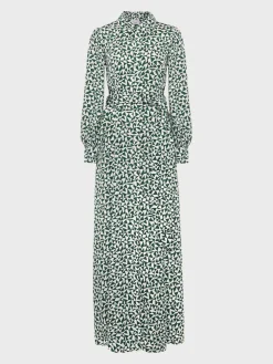 Sale Hobbs Mitford Shirt Dress Green Ivory